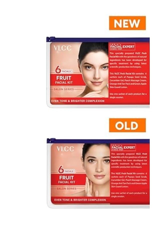 VLCC Salon Series Fruit Facial Kit - ( 6 Facials ) - 300g | At Home Fruit Facial | Tightens Skin, Lightens Dark Spots & Brightens Skin Tone | Papaya, Cucumber, Peach, Orange & Green Apple. - Image 2
